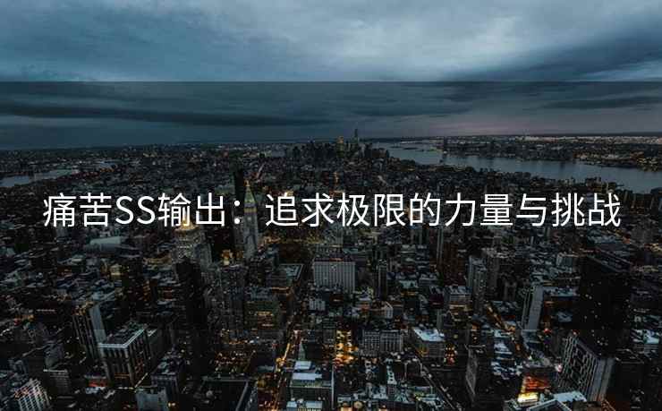 痛苦SS输出：追求极限的力量与挑战