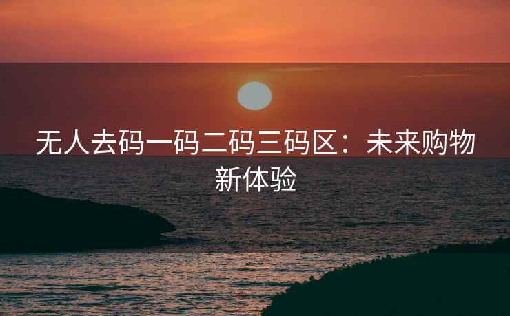 无人去码一码二码三码区：未来购物新体验
